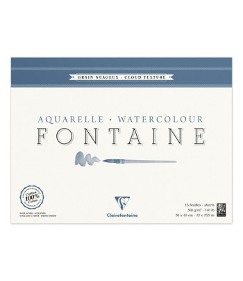 *Склейка д/акварелі 300г сер.зерно 100%бав.Watercolpad Clairefontaine 15арк.30х40