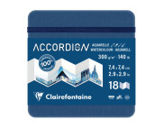Альбом-гармошка д/акв.300г сер/др.зерно 100%цел..обкл.тверда.Goldline Clairefontaine 18стор. 7,4х7,4см