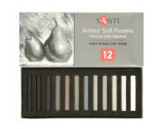 *Набір сухих кольоров.пастелів Santi 12кол СІРІ ВІДТІНКИ