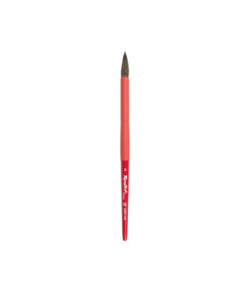 Пензель из волоса Микс(соболь+синтетика) КРУГЛАЯ/ручка коротк.червона,обойма soft-touch "AQUA red" Roubloff №8
