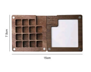 Пенал-палітра дерев'яний для акварелі на 15кол.7,5х7,5см