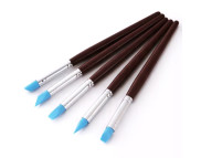 RR Пензель гумовий (силіконовий) ручка коричнева у асортименті