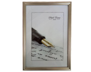 *150х210мм шир.15мм Рама пластикова зі склом багет н/кругл."33 Amigos" СРІБЛЯСТА