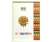 *210х300мм шир.16мм Рама пластикова зі склом багет плоск."33 Amigos" БІЛА