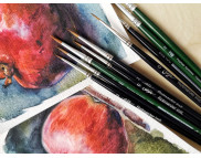 Пензель середн.жорсткості КРУГЛИЙ,волос синтетика іміт.червон.соболя,Kreul.ручка коротка чорна №0