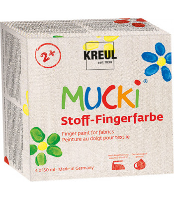 !Набір пальчикових фарб по тканям Mucki Textil Kreul (4цвх150мл)