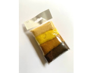 *RR Набір вовни кардочесаної для валяння 20г| №35 КОРИЧНЕВО-ЖОВТІ ТОНfИ