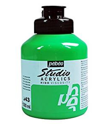 Фарба акрилова Studio Pebeo 500мл| КАДМИЙ ЗЕЛЕНИЙ (имит)
