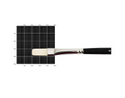 Пензель жорсткий ПЛОСКИЙ,волос синтетика біла,Milk Kolos подовж.вистав ручка довга чорна 1108F №4