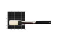 Пензель жорсткий ПЛОСКИЙ,волос синтетика біла,Milk Kolos подовж.вистав ручка довга чорна 1108F №6