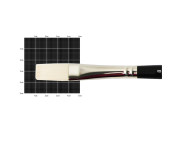 Пензель жорсткий ПЛОСКИЙ,волос синтетика біла,Milk Kolos подовж.вистав ручка довга чорна 1108F №8