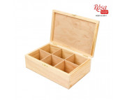 Скринька для декору дерев'яна 6 ячеек із замком ROSA TALENT 240х160х80мм