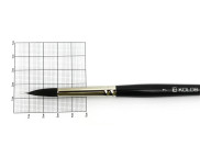 *Пензель м'який КРУГЛИЙ,волос білка,Classic Kolos ручка коротка чорно-срібна 3049R №7