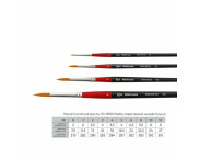 Пензель середн.жорсткості КРУГЛИЙ,волос синтетика руда іміт.колонка,Rosa Studio ручка довга чорна 112 №0