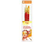 Набір пензлів середн.жорсткості волос синтетика  4шт. (кругл 1, 6 плоск. 4, 10)