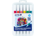 Набір маркерів акрил.на водн.осн,кругл наконечн.Creative Kite 12кол.у пласт.упак