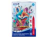 Набір маркерів акрил.на водн.осн,пензличн.наконечн.Creative Kite 12кол.у пласт.упак